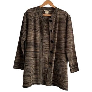 Misook Black and Tan Button Down Blazer